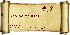 Vaskovits Kirill névjegykártya